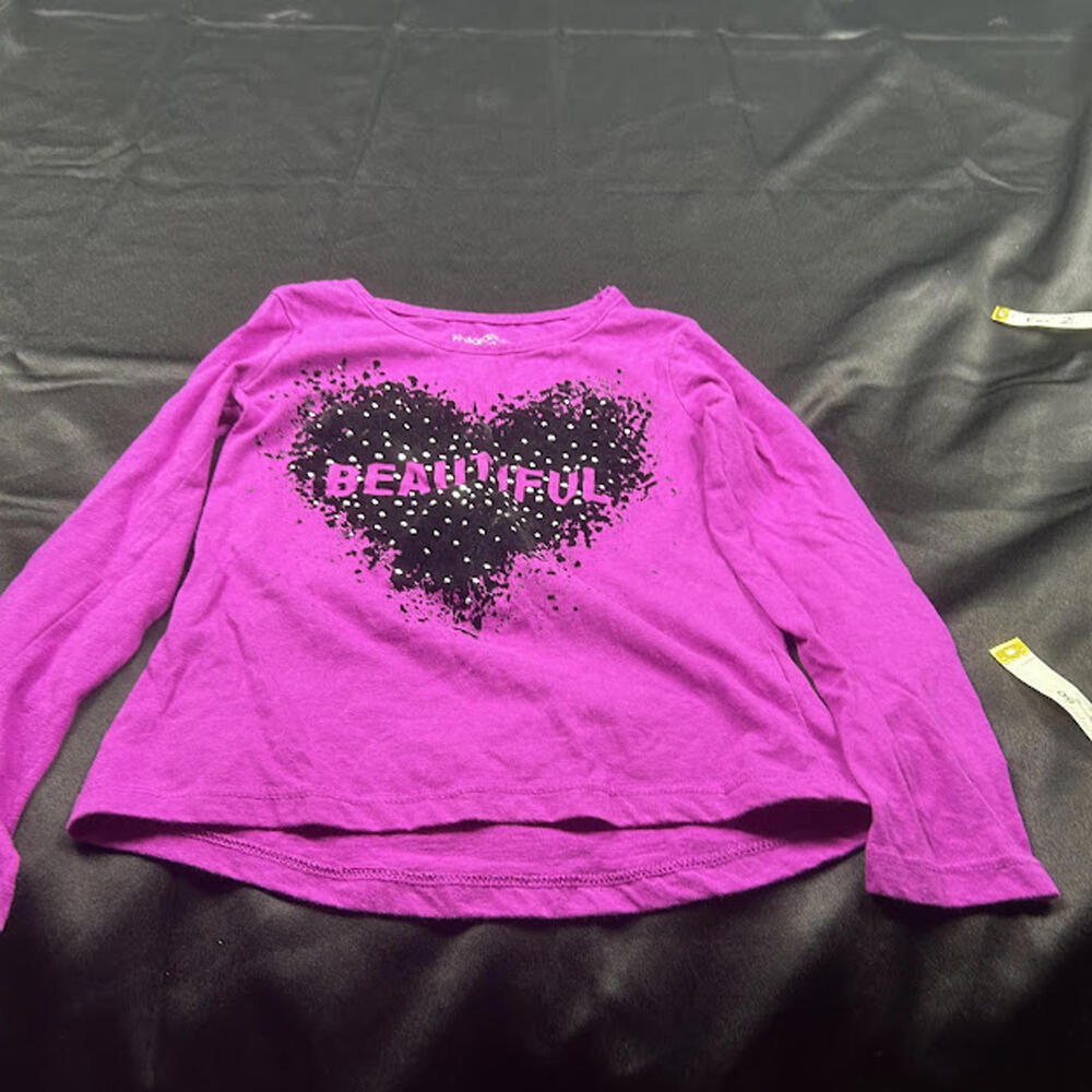 Xhilaration GIRLS Purple Long Sleeve Shirt Black Velvet Size S / 6Y